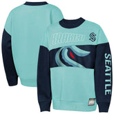 Seattle Kraken Outerstuff Youth Impact Player Sweatshirt Light Blue/Deep Sea Blue