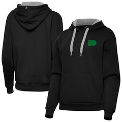 Philadelphia Flyers Antigua Women's St. Patrick's Day Victory Pullover Hoodie Black