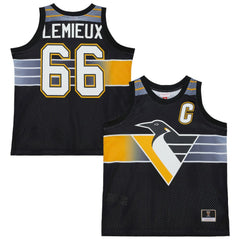 Mario Lemieux Pittsburgh Penguins Mitchell & Ness Unisex Maxxed Out Fashion Basketball Jersey Black