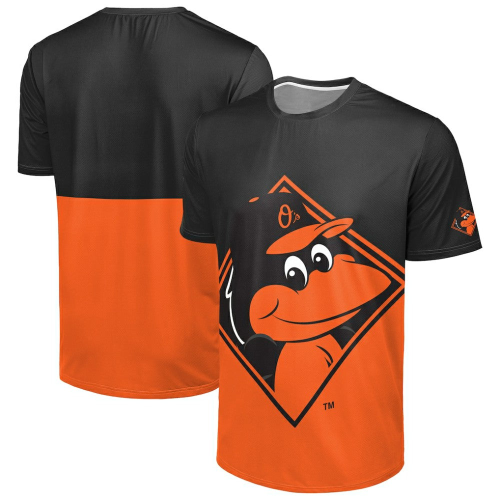 Baltimore Orioles FOCO Big Logo Mascot T-Shirt Black/Orange