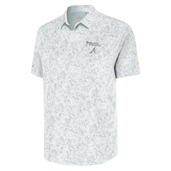 Atlanta Braves Antigua Palm Tree Spring Training Lush Button-Up Shirt White