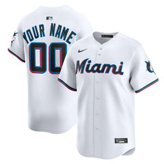 Miami Marlins Home Limited Custom Jersey White | Nike