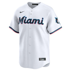 Miami Marlins Home Limited Custom Jersey - White