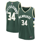 Giannis Antetokounmpo Milwaukee Bucks Youth Fast Break Replica Player Jersey - Icon Edition - Hunter Green