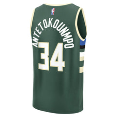 Giannis Antetokounmpo Milwaukee Bucks Youth Fast Break Replica Player Jersey - Icon Edition - Hunter Green
