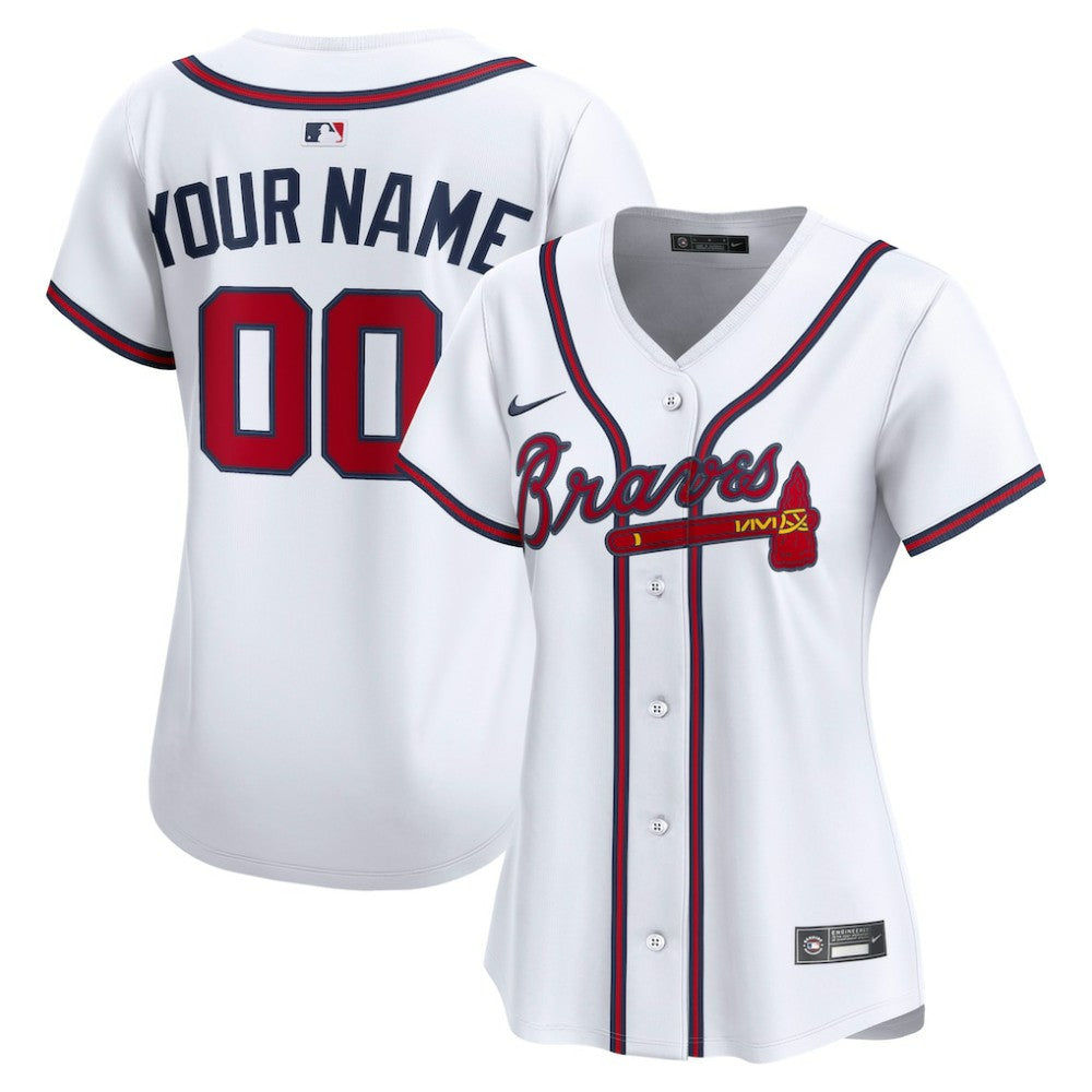 Atlanta Braves Women's Home Limited Custom Jersey - White