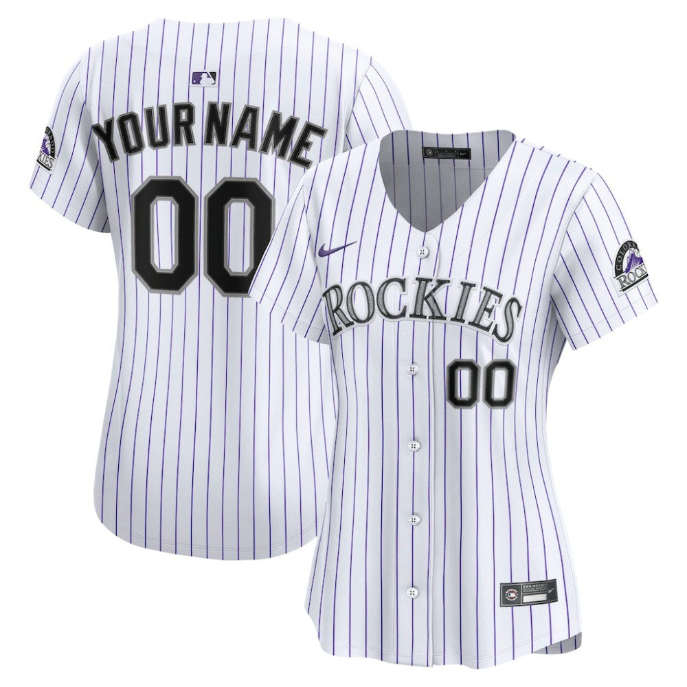 Colorado Rockies Women's Home Limited Custom Jersey White | Nike