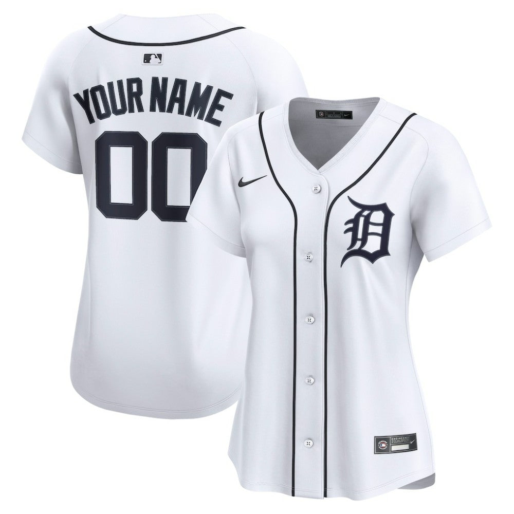 Detroit Tigers Women's Home Limited Custom Jersey - White