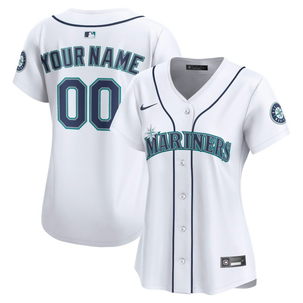 Seattle Mariners Women's Home Limited Custom Jersey - White