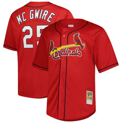 Mark McGwire St. Louis Cardinals Big & Tall Cooperstown Mesh Batting Practice Jersey Red | Mitchell & Ness