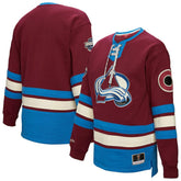 Colorado Avalanche Mitchell & Ness Women's Heritage Lace-Up Pullover Sweatshirt Burgundy