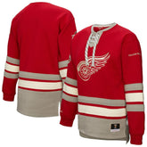 Detroit Red Wings Mitchell & Ness Women's Heritage Lace-Up Pullover Sweatshirt Red