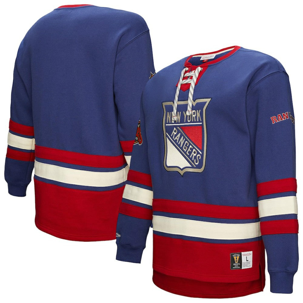 New York Rangers Heritage Lace-Up Pullover Sweatshirt Royal