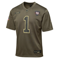 Malik Nabers New York Giants Youth 2025 Salute to Service Game Jersey - Olive