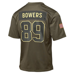 Brock Bowers Las Vegas Raiders Youth 2025 Salute to Service Game Jersey - Olive