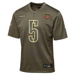 Jayden Daniels Washington Commanders Youth 2025 Salute to Service Game Jersey - Olive