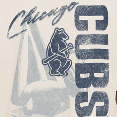 Chicago Cubs Cooperstown Collection Oversized Throwback Distressed T-Shirt Cream | New Era