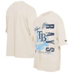 Tampa Bay Rays Cooperstown Collection Oversized Throwback Distressed T-Shirt Cream | New Era