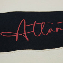 Atlanta Braves Women's Cooperstown Collection Blocked Fleece Pullover Sweatshirt- Red/Black | Mitchell & Ness