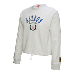 Houston Astros Women's Cropped Toggle Pullover Sweatshirt Heather Gray | Mitchell & Ness