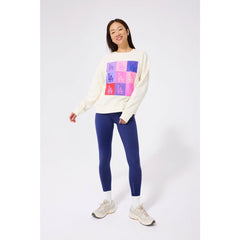 Los Angeles Dodgers Terez Women's Technicolor Oversized Pullover Sweatshirt Cream