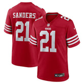 Deion Sanders San Francisco 49ers Team Retired Player Game Jersey - Scarlet