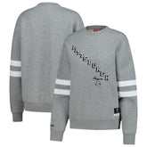 Pittsburgh Penguins Mitchell & Ness Women's Logo Lightweight Pullover Sweatshirt Heather Gray