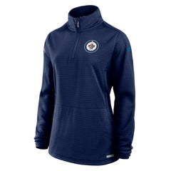 Winnipeg Jets Fanatics Women's Authentic Pro Rink Quarter-Zip Pullover Navy