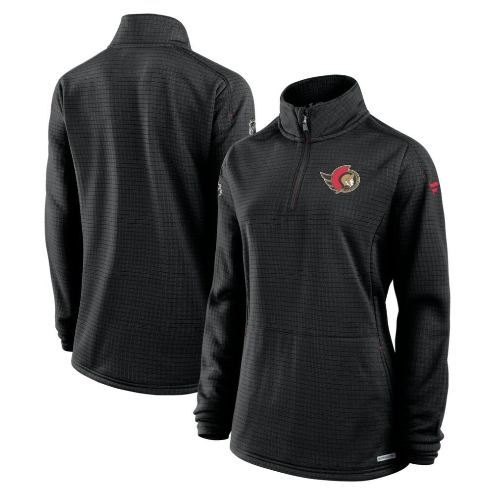 Ottawa Senators Fanatics Women's Authentic Pro Rink Quarter-Zip Pullover Black