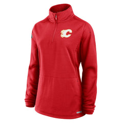 Calgary Flames Fanatics Women's Authentic Pro Rink Quarter-Zip Pullover Red