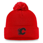 Calgary Flames Fanatics Women's Cuffed Knit Hat with Pom Red