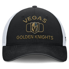 Vegas Golden Knights Fanatics Authentic Pro Rink Adjustable Trucker Hat Black/White