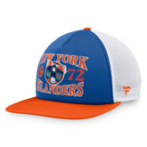 New York Islanders Fanatics Heritage Foam Front Adjustable Trucker Hat Royal