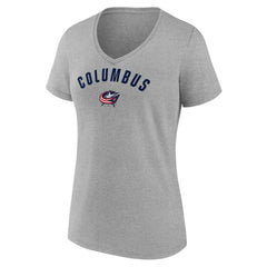 Columbus Blue Jackets Fanatics Women's V-Neck T-Shirt Gray