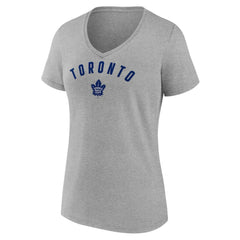Toronto Maple Leafs Fanatics Women's V-Neck T-Shirt Gray