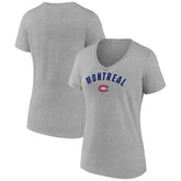 Montreal Canadiens Fanatics Women's V-Neck T-Shirt Gray