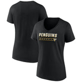 Pittsburgh Penguins Fanatics Women's V-Neck T-Shirt Black