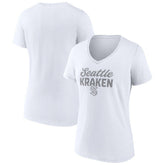 Seattle Kraken Fanatics Women's White Out V-Neck T-Shirt
