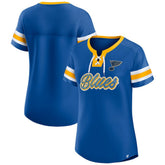 St. Louis Blues Fanatics Women's Iconic Athena Lace-Up T-Shirt Blue