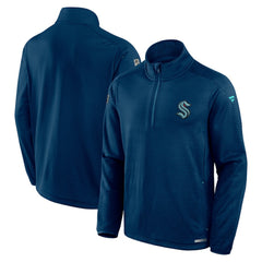 Seattle Kraken Fanatics Authentic Pro Rink Quarter-Zip Top Deep Sea Blue