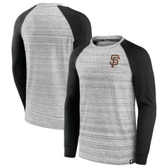San Francisco Giants Iconic Streaky Raglan Long Sleeve T-Shirt Gray/Black