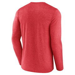 Detroit Red Wings Fanatics Sweep Iconic Synthetic Long Sleeve T-Shirt Heather Red