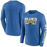 St. Louis Blues Fanatics Sweep Iconic Synthetic Long Sleeve T-Shirt Heather Blue