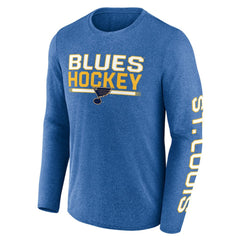 St. Louis Blues Fanatics Sweep Iconic Synthetic Long Sleeve T-Shirt Heather Blue