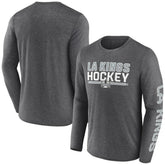 Los Angeles Kings Fanatics Sweep Iconic Synthetic Long Sleeve T-Shirt Heather Charcoal