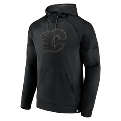 Calgary Flames Fanatics Black Ice Defender Raglan Pullover Hoodie