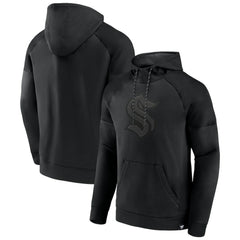 Seattle Kraken Fanatics Black Ice Defender Raglan Pullover Hoodie