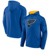St. Louis Blues Fanatics Iconic Defender Raglan Pullover Hoodie Royal
