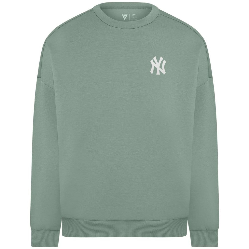 New York Yankees Levelwear Women's Luxe Signature Tri-Blend Pullover Sweatshirt Sage Green