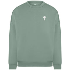 Philadelphia Phillies Levelwear Women's Luxe Signature Tri-Blend Pullover Sweatshirt Sage Green